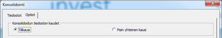 4.7.3 Konsolidointilaskelman päivitys Konsolidointilaskelma toimii kuten mikä tahansa investointilaskelma, eli sitä voidaan käyttää pohjana uudelle laskelmalle. HUOM!