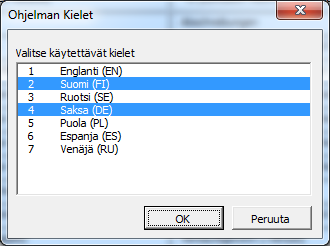 3.2.9 Muokkaa rivitekstejä Tämä toiminto sisältyy Pro- ja Enterprise-versioihin. Kirjoita tekstit vastaaville riveille myös muille mahdollisille kielille, joita yrityksessä normaalisti käytetään.