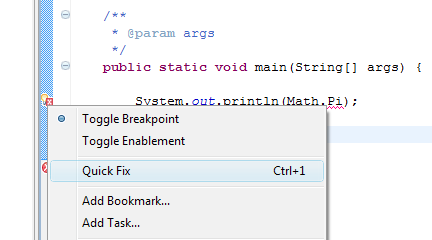 10.3.3 Arvaus Jos ei ole konekirjoituksen Mika Häkkinen, voi koodia kirjoittaessa Eclipsessä huijata painamalla Ctrl+Space. Tällöin Eclipse koittaa arvata mitä olet kirjoittamassa.
