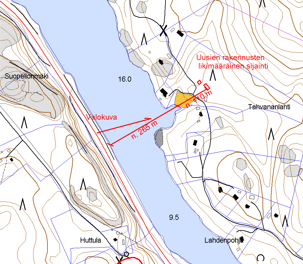 Näkymä Karttulantieltä suunnittelualueelle. Kuva 2.