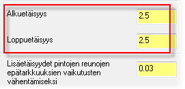 110 TYÖPINNAN GEOMETRIA JA TYÖSTÖRADAN LASTUT 3 Valitse käyrät Ensimmäinen ja Toinen -painikkeista kuvan mukaisesta lavan ylä- ja alareunasta. Huom.
