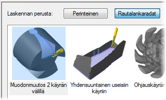 116 TYÖPINNAN GEOMETRIA JA TYÖSTÖRADAN LASTUT muuttaa muotoaan kahden käyrän välillä