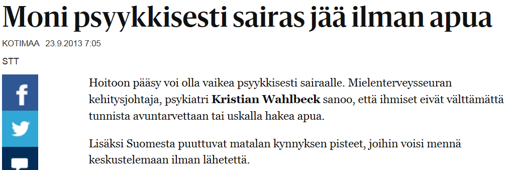 Auttavia käsiä tarvitaan syrjäytymisen