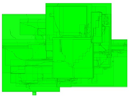 Kuva 1. Pääkaupunkiseudun meluaineistojen purkamattomien multipolygonien indeksilaatikot Kuva 2.