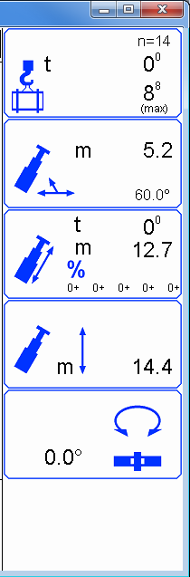 11.2.3 Käyttötietoruutu (BDF) Oikeassa kuvan reunassa sijaitsevat käyttötietoruudut.