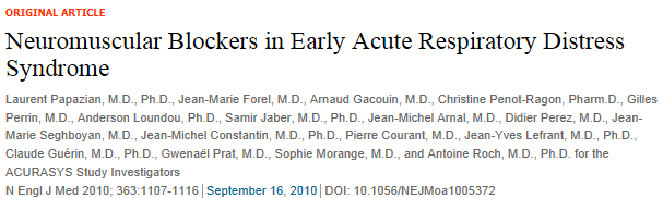 vaikeaa ARDSää sairastavilla aikainen lihasrelaksanttien annostelu paransi 90