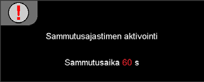 Käyttäjän ohjaimet Lähteen lukitus `` Päälle: Projektori hakee vain nykyistä tulolähdettä. `` Pois: Projektori hakee muita signaaleja, jos tämänhetkinen tulosignaali kadotetaan.