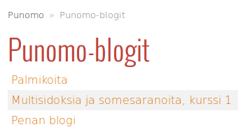 Punomo Blogit BLOGIN LUOMINEN WORDPRESS-ALUSTALLA Prologi Blogi voidaan määritellä verkkosivustoksi, johon yksi ihminen tai tietty ryhmä tuottaa ajankohtaista sisältöä.