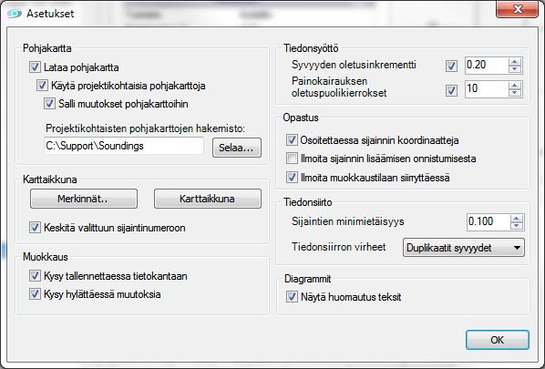 23(36) 294912 Finnish KKJ Zone 1 294913 Finnish KKJ Zone 2 294914 Finnish KKJ Zone 3 294915 Finnish KKJ Zone 4 9. Työkalut Asetukset.