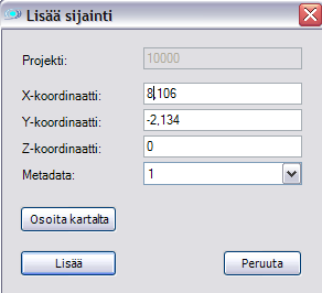 35(36) 11. Sijaintien ja tutkimusten lisääminen käsin Aseta muokkaustila päälle Valitse aktiiviseksi se projekti johon lisäät tutkimuksia.