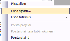 36(36) Paina insert-näppäintä -> pikavalikko aukeaa, valitse Lisää tutkimus -> tutkimuslajilista aukeaa -> valitse tutkimustyyppi ->täytä arvot, tabulaattorinäppäimellä seuraavaan arvoon -> Talleta