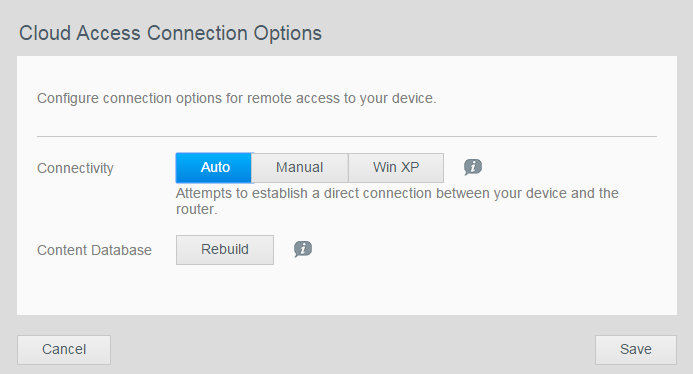 ASETUSTEN MÄÄRITTÄMINEN 4. Voit muuttaa yhteystyyppiä napsauttamalla Configure (Määritä) -linkkiä.