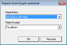 Väärä paperi Tulostinohjain (Tulostinasetusten valintaikkuna): Napsauta [Paperi/Tulostuslaatu]-välilehteä. 2.