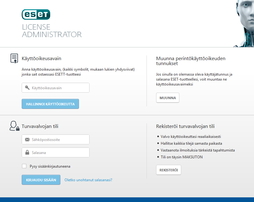 1. Johdanto ESET License Administrator on kaikenkattava ratkaisu käyttöoikeuksien hallintaan joko käyttöoikeudenhaltijana tai turvavalvojana.