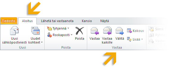 Käytettävissä on monia ilmaisia resursseja, joiden avulla voit opiskella Outlook 2010:n käyttöä, kuten harjoituskursseja ja valikko-valintanauhaoppaita.