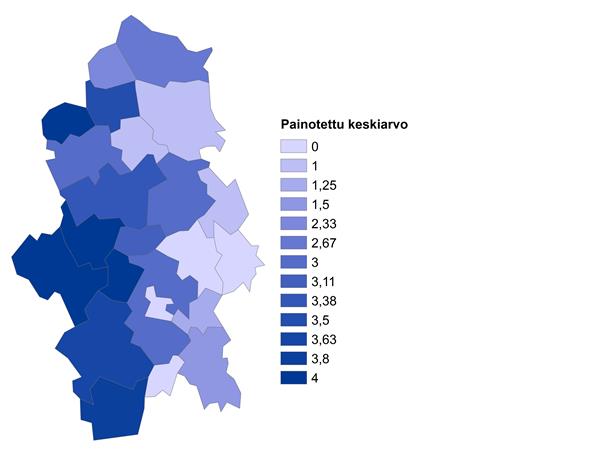 Kartta-analyysin tulokset