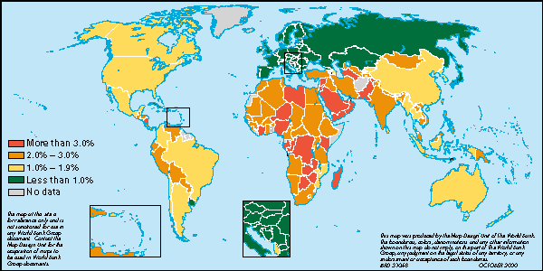 Väestönkasvu http://www.indexmundi.com/map/?