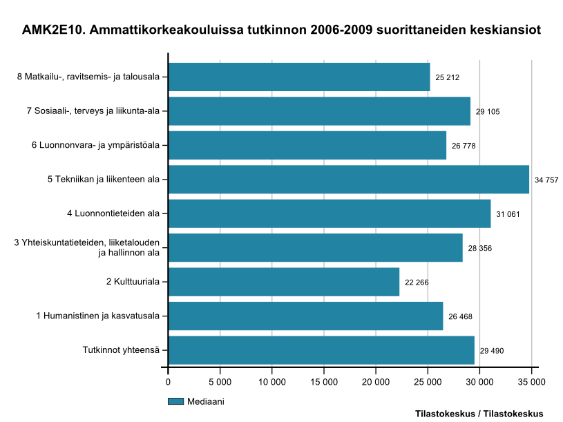 Ammattikorkeakouluissa tutkinnon 2006-2009 suorittaneiden