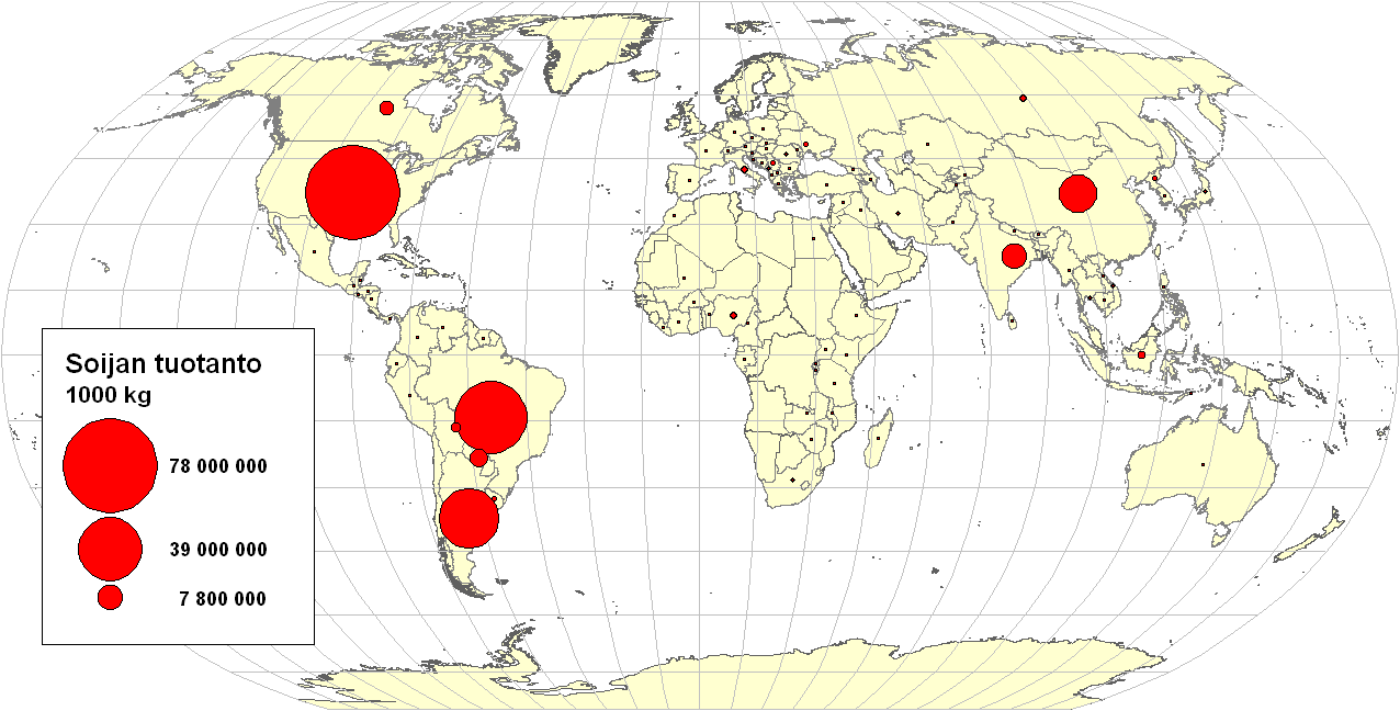 Soija globaali ykkönen Miljoonaa