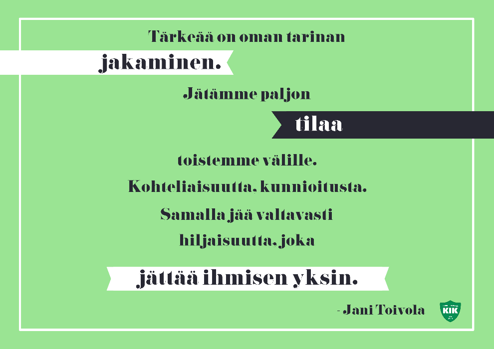 1 ALKUSANAT Kun haluamme käynnistää lasten ja nuorten hyvinvoinnin lisäämisen positiivisen kehän, täytyy jonkun aloittaa.