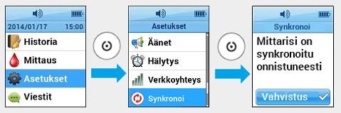 Asetettuasi ajat päivittäisille rutiineille, sinua pyydetään vielä synkronoimaan Mendor Smart -mittarisi Balance-palvelun kanssa.