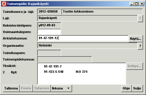 20 4.4.3 Kiinteistökohtaiset yksikkötoimenpiteet Kiinteistötoimituksen yhteydessä voidaan KML 103 :n mukaan suorittaa hakemuksetta sellainen rajankäynti tai muu kiinteistönmääritys, joka on tarpeen