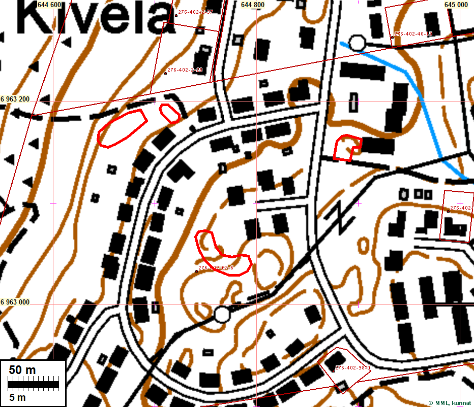 sijainnit, 4 = kohteen Vierevänniemi sijainti ja 5 sen alakohteen sijainti).