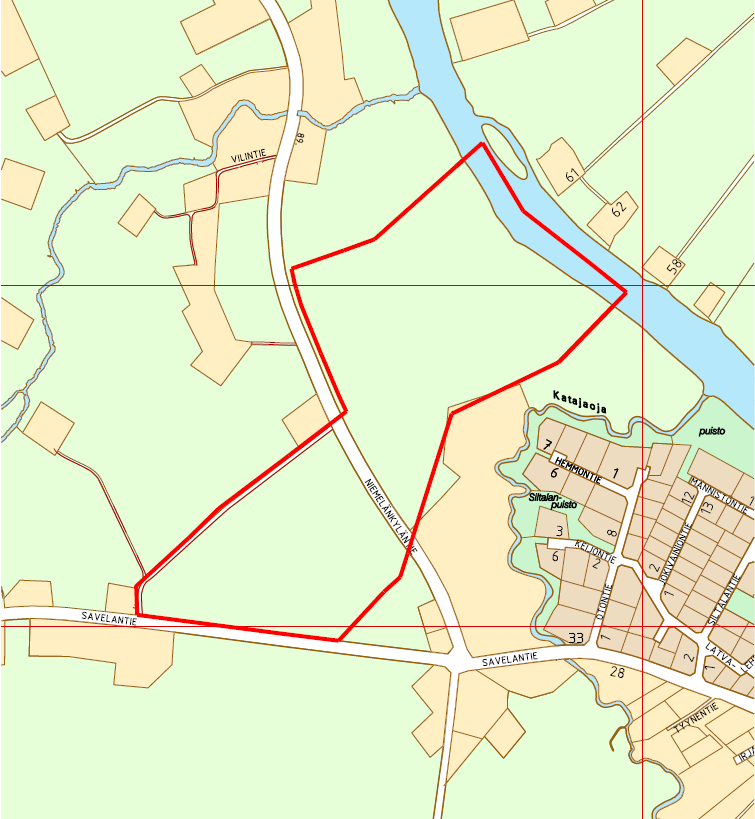 Kaavoitettavan alueen ja Männistön pientaloalueen väliin jää kaavaton asuntoalue (9 maanomistajaa) sekä Katajaojan ranta-alue, jotka ovat yksityisten maanomistusta.