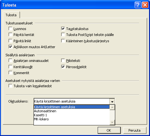 Peruskäyttö Tulostuksen perustoimet Tulostinajurin asentaminen Sovelluksesta tulostaminen Varmista, että koneen tulostin- ja verkkokaapelit sekä virtajohto on oikein kytketty.