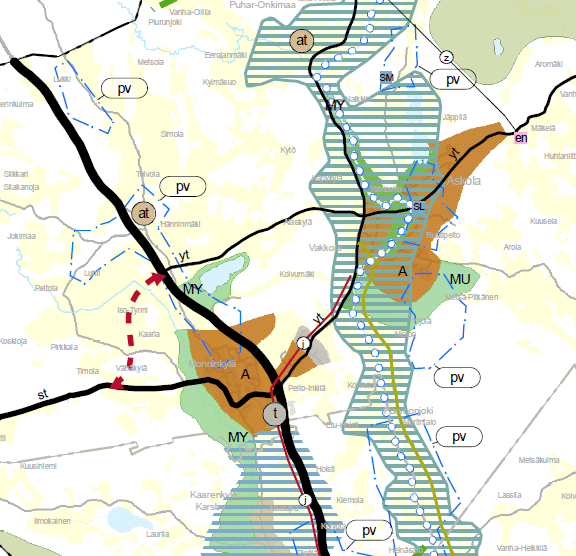 Porvoontie (Porvoo-Mäntsälä-Hyvinkää-Hanko) on valtatieluokan maantie. Meijeritie on seututie (Monninkylä-Pornainen-Järvenpää). Sen vieressä sijaitsee kevyen liikenteen väylä.