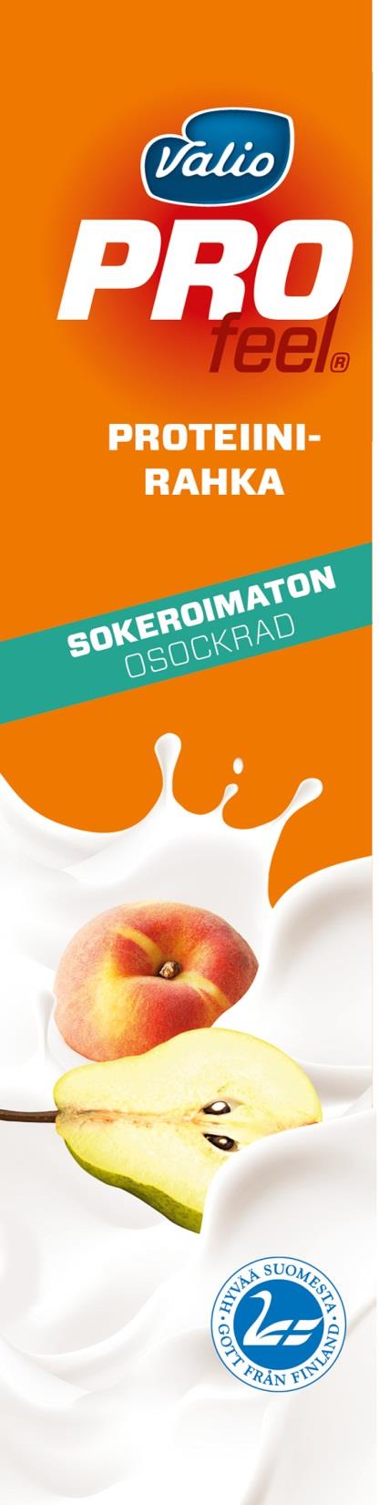 Valio PROfeel proteiinirahka sokeroimaton 175 g persikka laktoositon Valio PROfeel proteiinirahka sokeroimaton 175 g päärynä laktoositon Paljon proteiinia, ei lisättyä sokeria