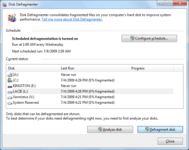 Järjestelmätyökalut (System Tools) Windows 7 Järjestelmätyökalut ovat usein ammattikäyttöön tarkoitettuja apuohjelmia, joilla laitteen osien kuntoa tai toimintaa voidaan korjata ja/tai tehostaa.