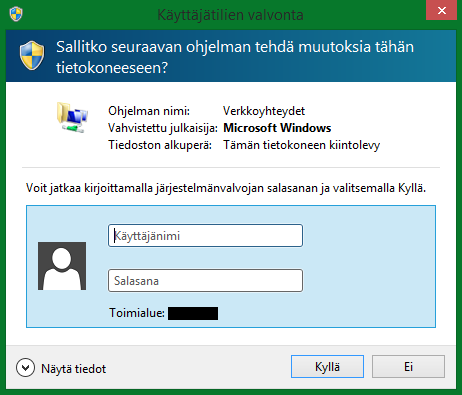 15 (22) Paina hiiren oikealla näppäimellä kuvakkeen Ethernet päältä, ja valitse valikosta