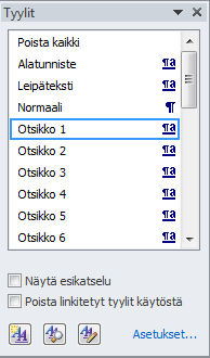 47 (54) 30 SISÄLLYSLUETTELO, KANSISIVU, ERILAISET TUNNISTEET HUOM. Seuraavat asiat eivät kuulu tekstinkäsittelyn a- ja @-ajokortin sisältöön. Sisällysluetteloa on hyvä käyttää pitkissä asiakirjoissa.