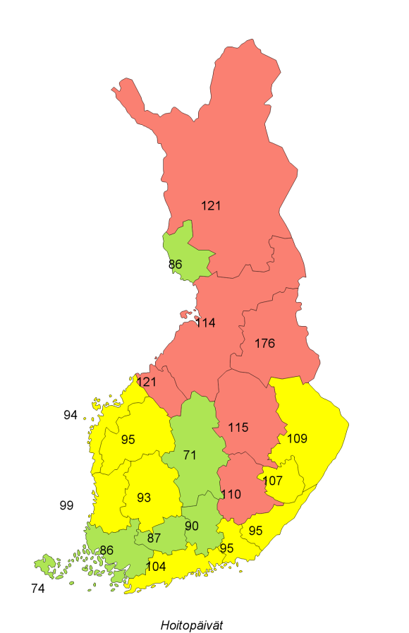 Psykiatrisen erikoissairaanhoidon laitoshoidon hoitojaksot ja