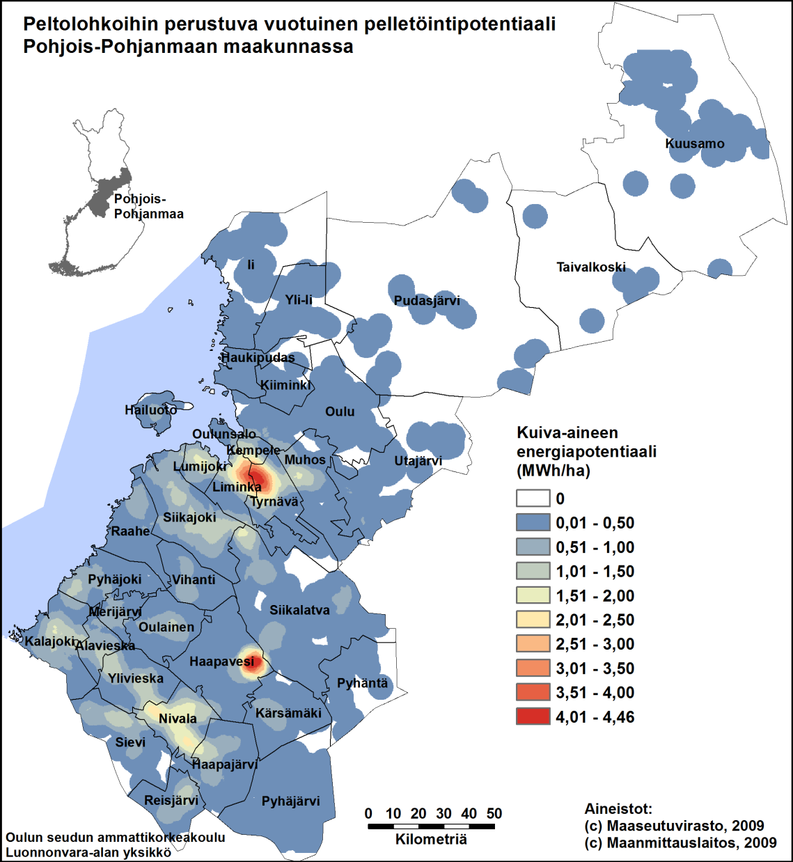 3.2 Peltoperäisten raaka-aineiden potentiaali Peltoperäisten raaka-aineiden pelletöintipotentiaalin laskennan periaatteet esitettiin osiossa 2.2.1.