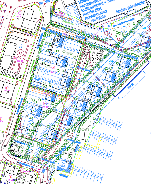 Kaavaluonnosvaihtoehdot vuosilta 2006 2012 Raunio Vuonna 2006 alueelle laadittiin idealuonnos, jossa esitettiin 6,5 kerroksisia tornitaloja.