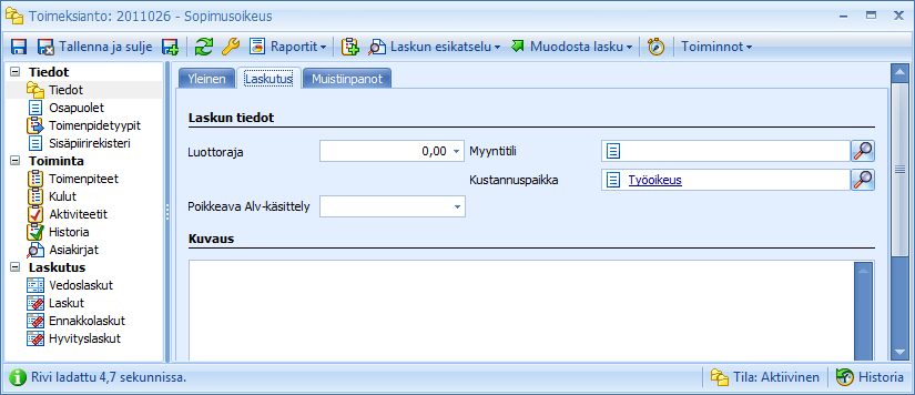 (39/117) Toimeksiantonumero: ns. diaarinumero, numerosarja joka yksilöi toimeksiannon. Toimeksiantonumerosarja määritellään Asetuksissa.