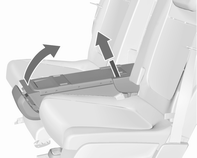 42 Istuimet, turvajärjestelmät Istuinten siirtäminen asentoon 2 Vedä kahvasta ja siirrä istuin poikittain taaksepäin asentoon 1. Istuinta ohjataan automaattisesti sisäänpäin.