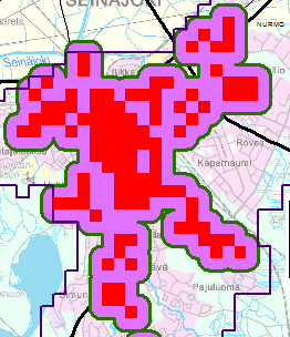 Puskurivyöhykkeet yhdistettiin yhtenäiseksi puskurivyöhykkeeksi. Vaihe 4.