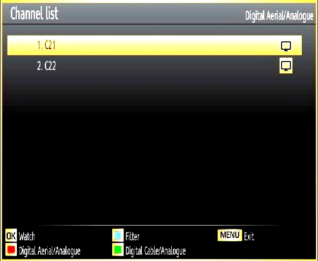 If you select 1000 KHz, the TV will perform search process in a detailed way. Searching duration will thus increase accordingly. When finished, press OK button to start automatic search.