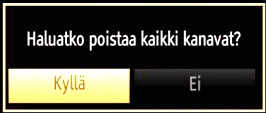 Tämän toiminnon jälkeen voit asettaa hakuaskeleeksi 8000 khz tai 1000 khz. Jos valitset 1000 KHz, TV suorittaa tarkan haun. hakuaika lisääntyy vastaavasti.