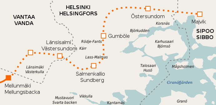 16 Itämetro 6 metroasemaa ja 5 km ratatunnelia