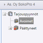 Uuden tarjouspyynnön luominen VAIHE 1 Luodaksesi uuden tarjouspyynnön klikkaa Tarjouspyynnöt-painiketta ja valitse Avoimet-painike. Perustiedot-välilehti 1.