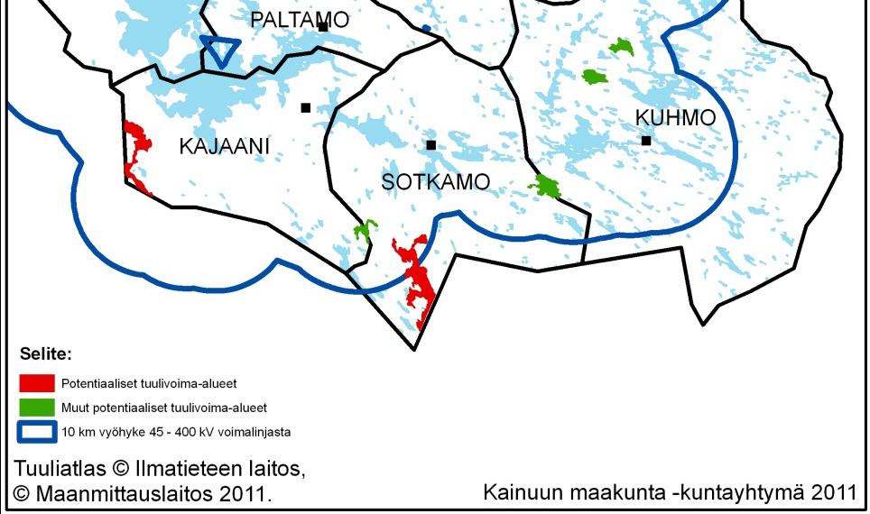 Yhteenvetoa eri vaikutuksista Kainuussa on runsaasti luonnon ja kulttuuriympäristöltään arvokkaita alueita, joille ei ole mahdollista rakentaa tuulipuistoja.