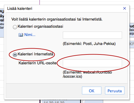 Vie linkki omaan kalenteriohjelmaasi MS Outlook Web App -sovelluksen kautta Nämä ohjeet koskevat Diakin sähköposti- ja kalenteriohjelmaa (MS Outlook Web App).