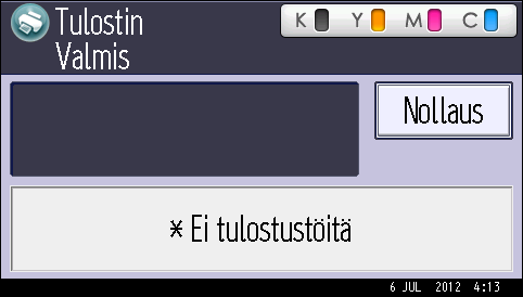 Käyttöpaneelin näytön käyttäminen 5. [Poistu] Sulje [Tiedot]-näyttö ja palaa käyttötilaan painamalla tätä. 6. Väri Näyttää väritulosteiden osuuden tulosteiden kokonaismäärästä.