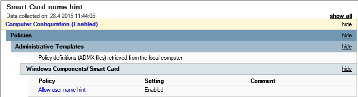 Kun tämä avain on lisätty jokaiselle Domain Controllerille, on aiemmin kuvattu toimikorttikirjautumisessa oletusarvoisesti käytettävä UPN -mappaus otettu pois käytöstä.