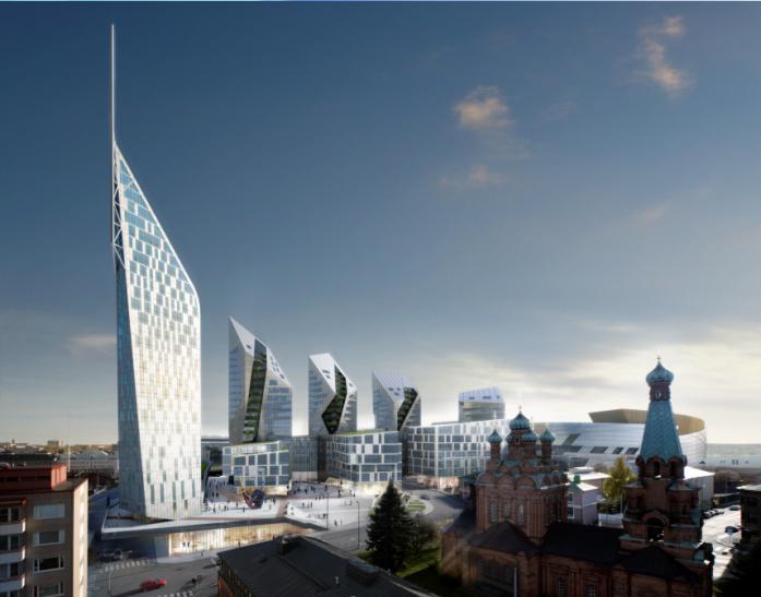 KANSI JA KESKUSAREENA Kaupungin ydinkeskustaan luodaan ratapiha-alueen kattamisella uusi kaupunginosa.