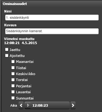 Olemassaolevia asetteluita voi korvata tai muuttaa painamalla Korvaa nykyisellä. Tämän painikkeen painaminen korvaa muistissa olevan asettelun Spotterin nykyisillä asetuksilla.